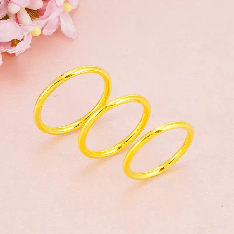 Golden Imitation Brass Ring for Women, Gold Tone, Elegant Simple Design - Image 6