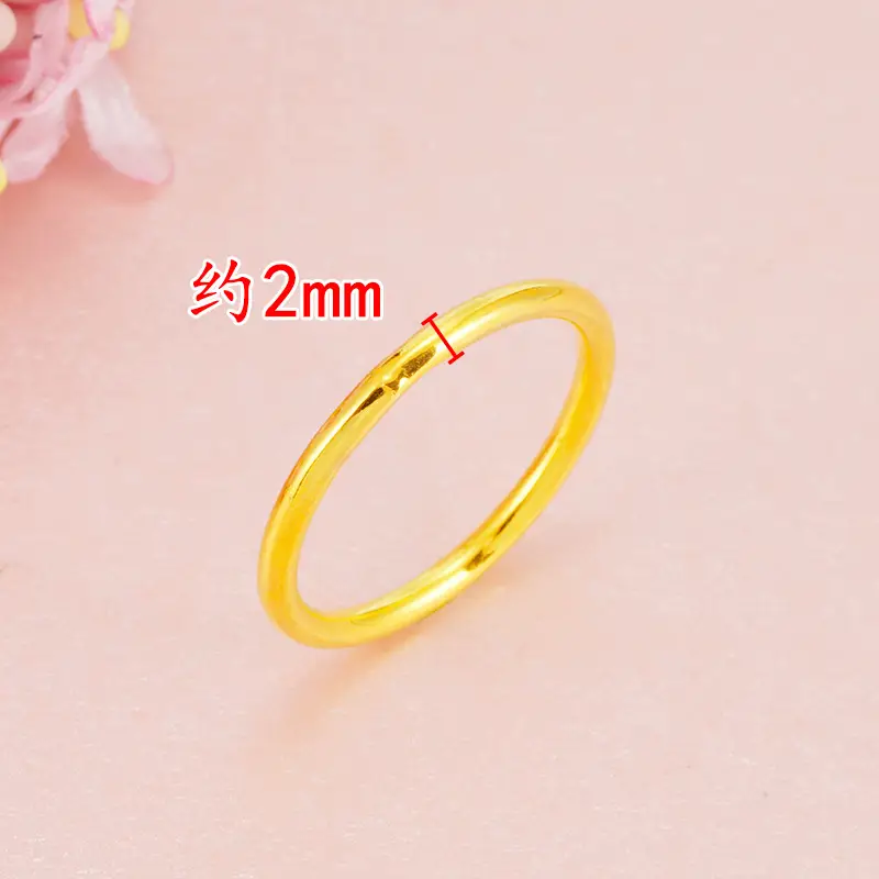 Golden Imitation Brass Ring for Women, Gold Tone, Elegant Simple Design - Image 7