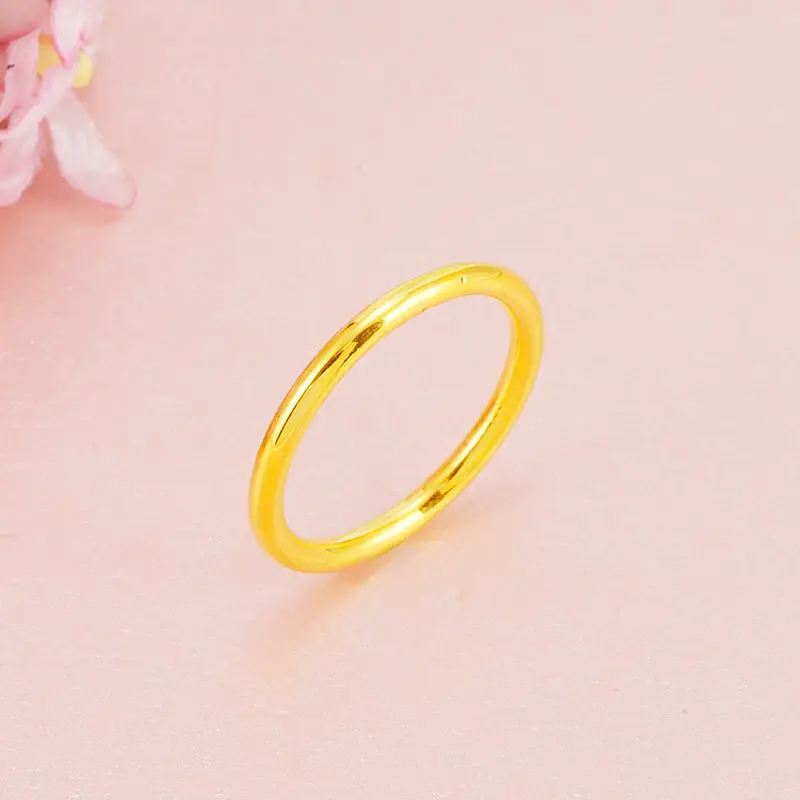 Golden Imitation Brass Ring for Women, Gold Tone, Elegant Simple Design - Image 3