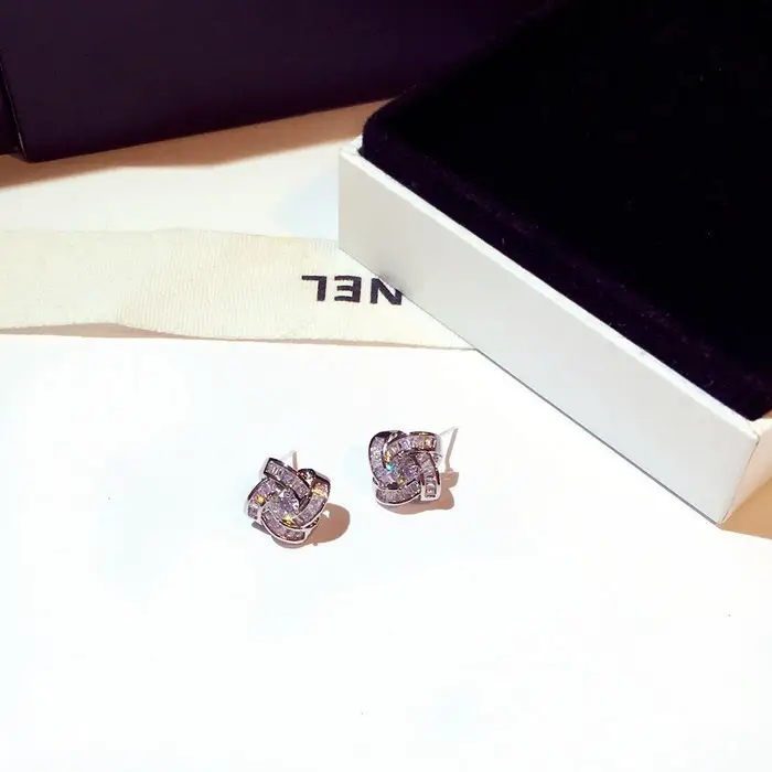 Korean Silver Needle Earrings with Zircon Geometric Elegant Women Earrings - Image 5
