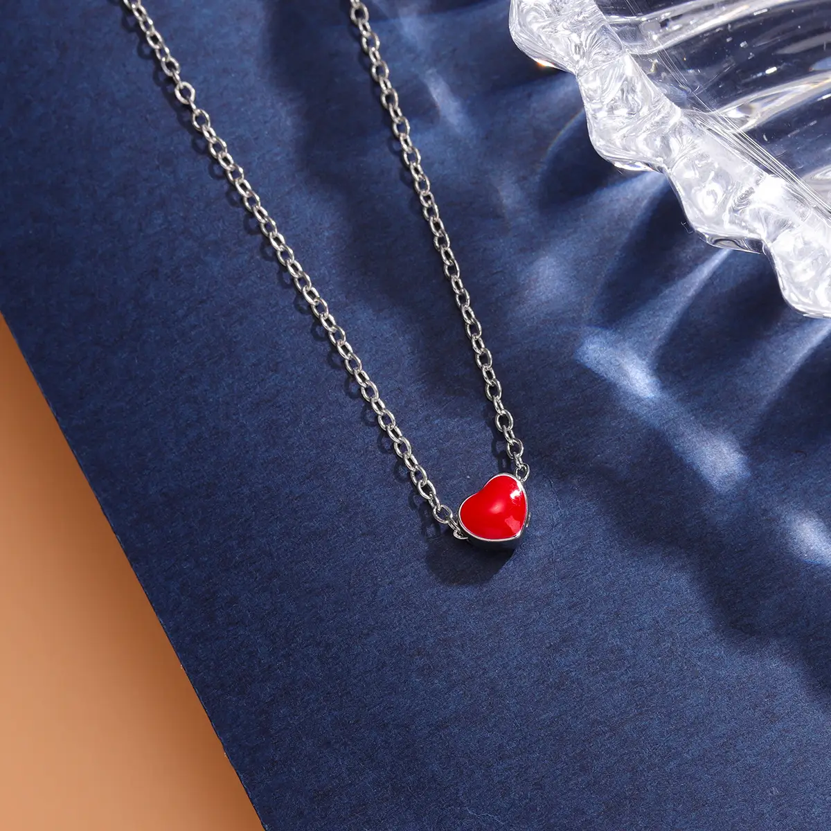 Red Heart Clavicle Necklace for Women - Image 5