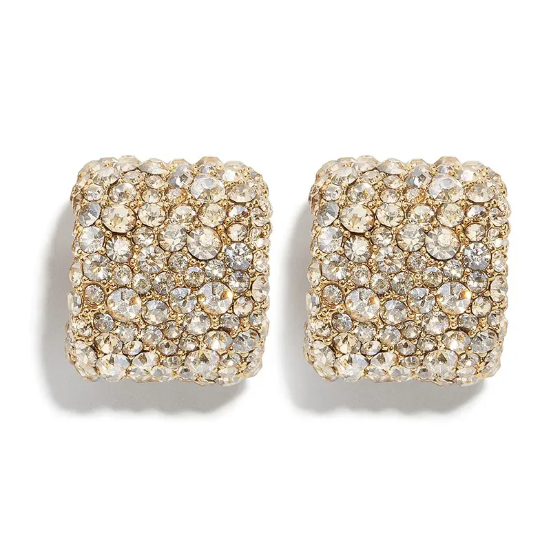 Rainbow Full Diamond U-Shaped Earrings Large Small