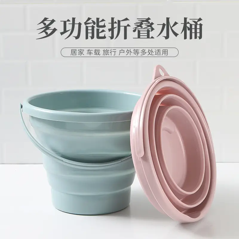 Foldable Plastic Bucket for Bath, Laundry, Travel & Car Wash