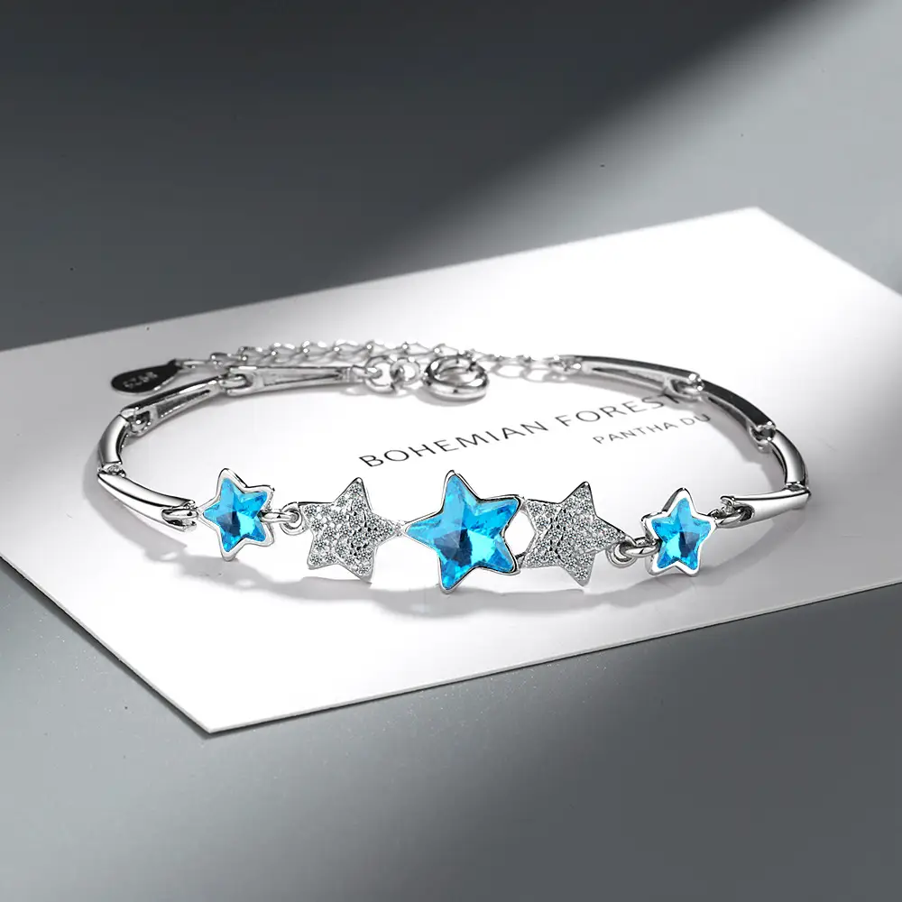 Blue Star Crystal Bracelet for Women