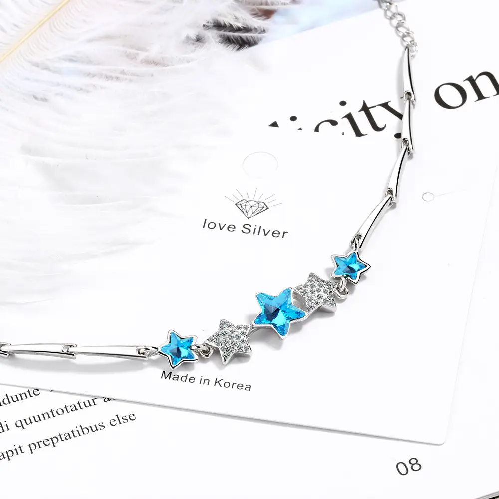 Blue Star Crystal Bracelet for Women