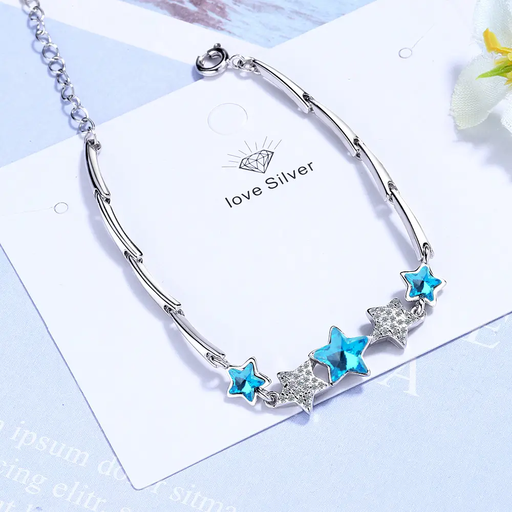 Blue Star Crystal Bracelet for Women