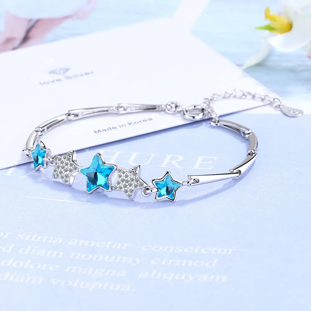 Blue Star Crystal Bracelet for Women