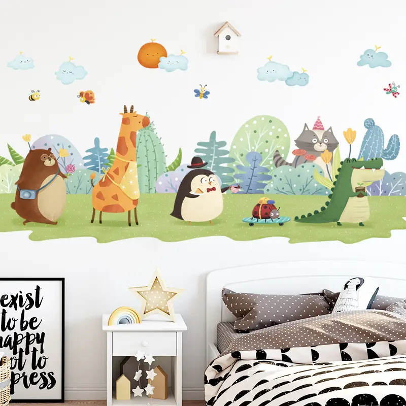 Cartoon Animal Wall Stickers for Kids Room Decor