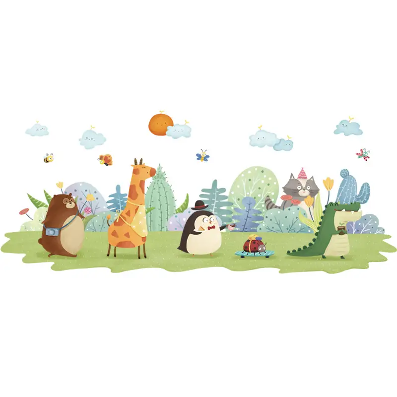 Cartoon Animal Wall Stickers for Kids Room Decor
