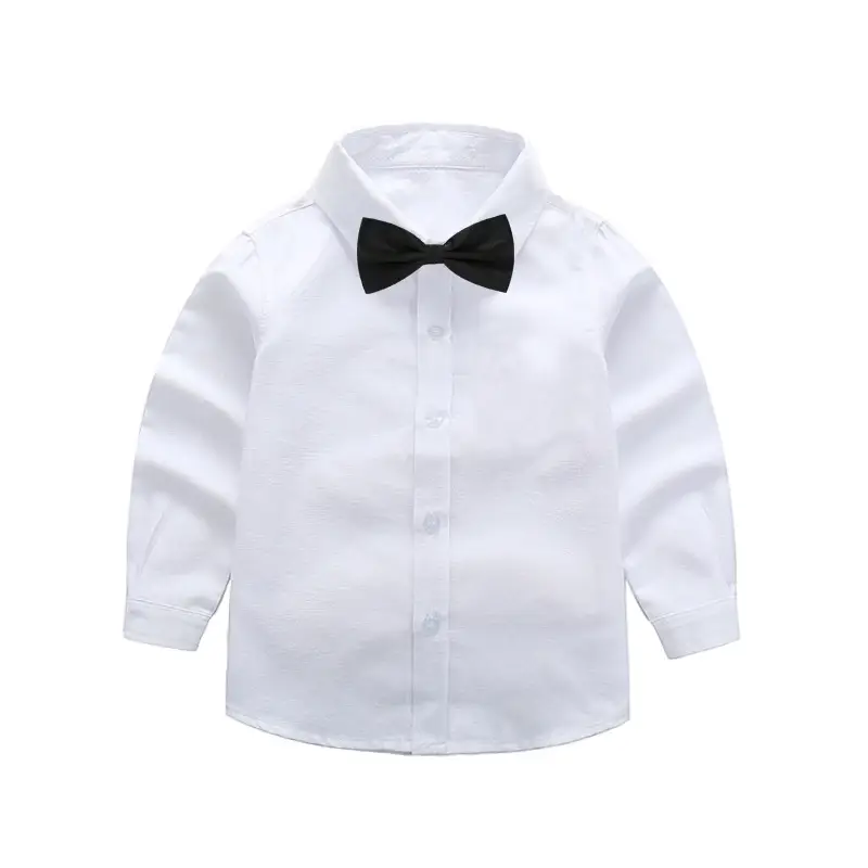 Boys' White Long Sleeve Shirt 100-170 - Image 2