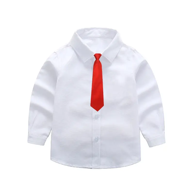 Boys' White Long Sleeve Shirt 100-170 - Image 5