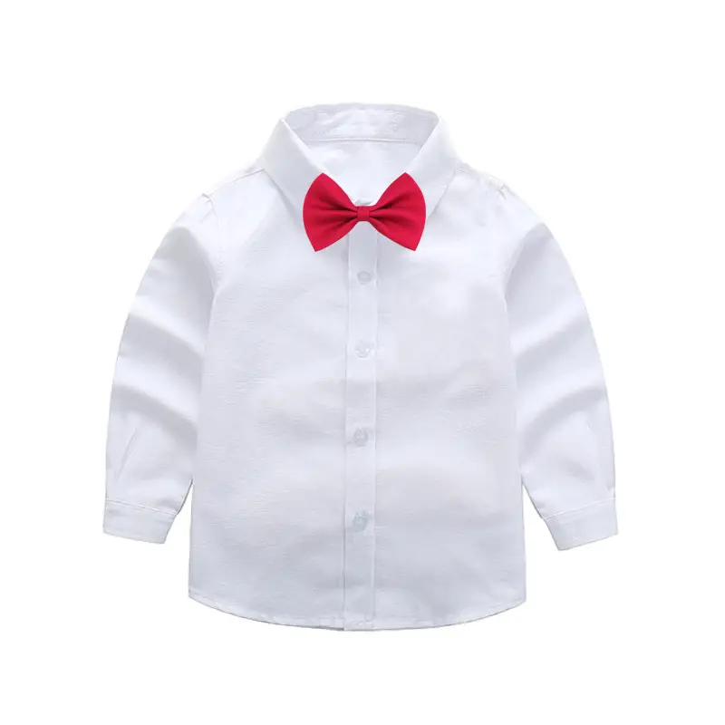 Boys' White Long Sleeve Shirt 100-170 - Image 3
