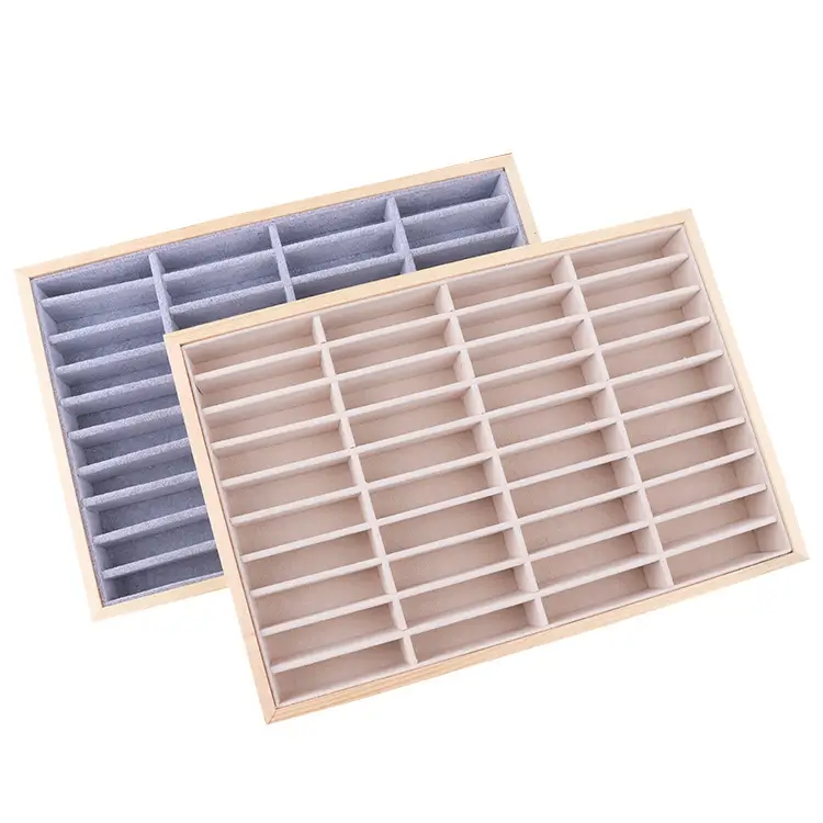 Ice Gray Velvet Jewelry Display Tray for Gold & Silver Bracelets - Image 5