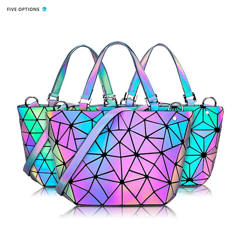 Luminous Rhombus Women's Handbag Black - Image 3