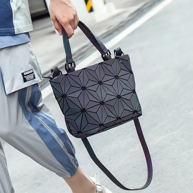 Luminous Rhombus Women's Handbag Black - Image 5