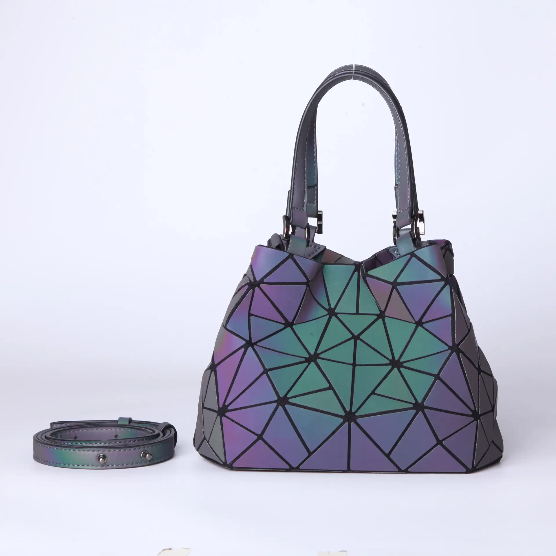 Luminous Rhombus Women's Handbag Black - Image 2