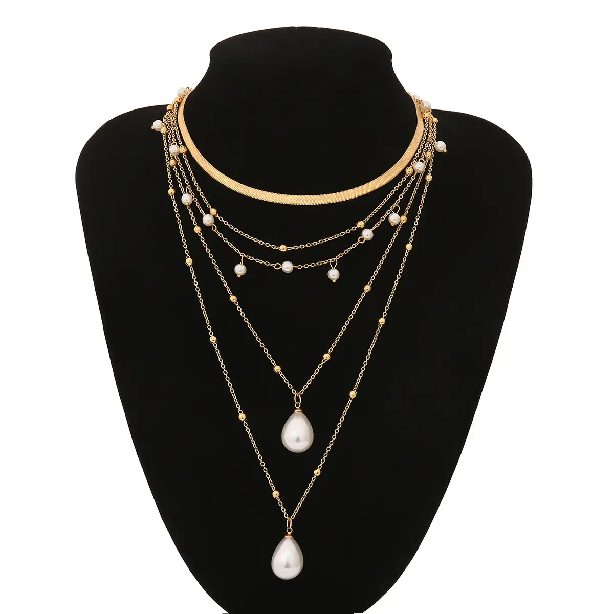 European American Cross Border Artificial Pearl Multi Layer Necklace - Image 4