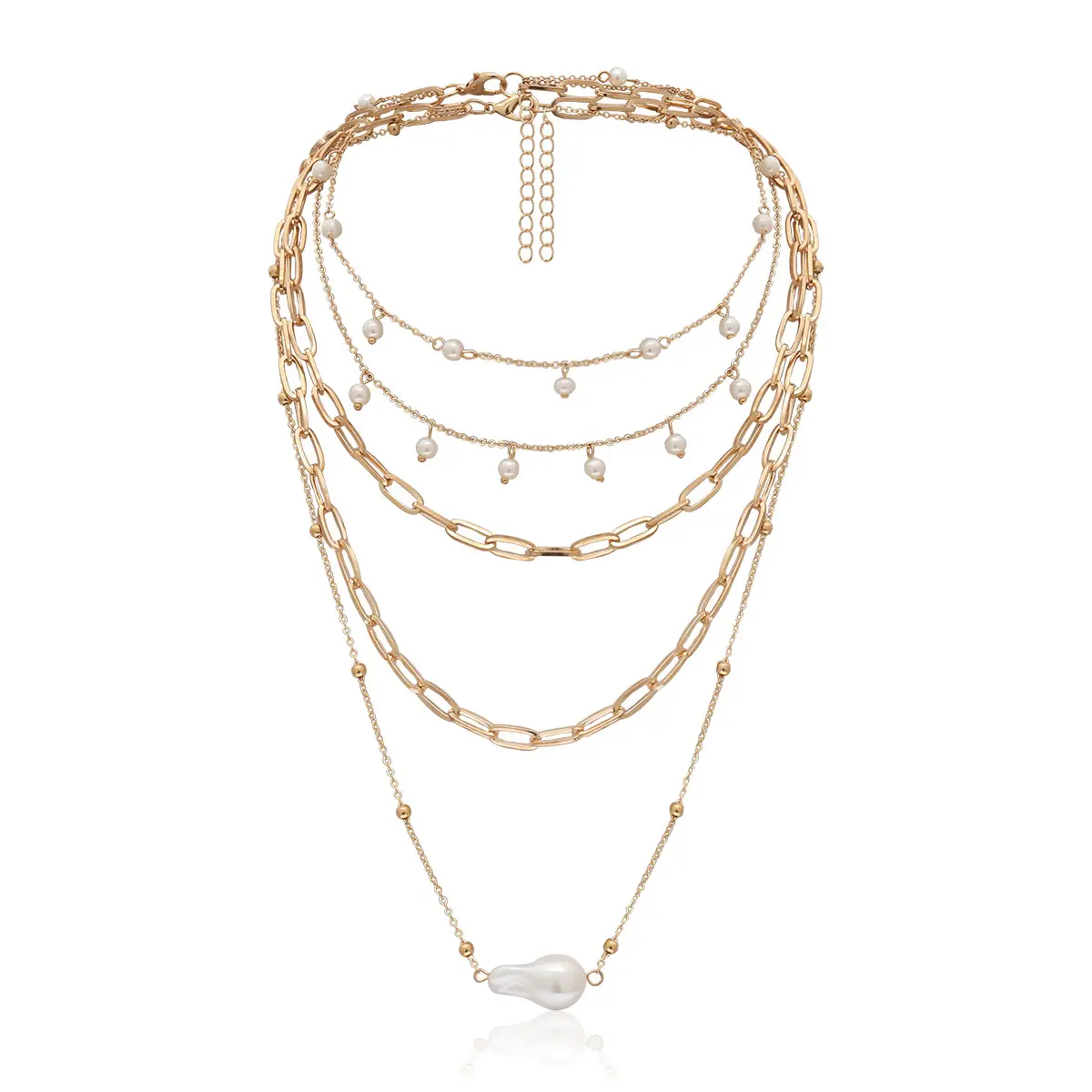 European American Cross Border Artificial Pearl Multi Layer Necklace - Image 5