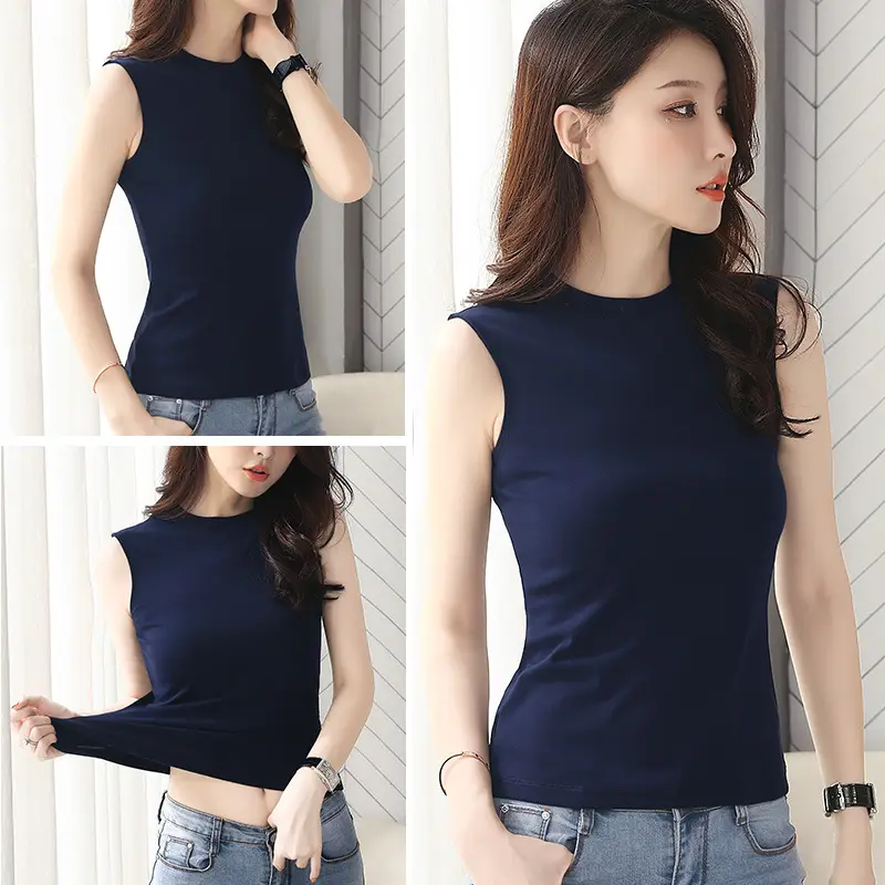 Men Navy Sleeveless Cotton Vest 2022 Summer - Image 10