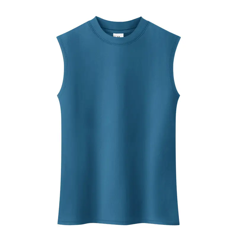 Men Navy Sleeveless Cotton Vest 2022 Summer - Image 5