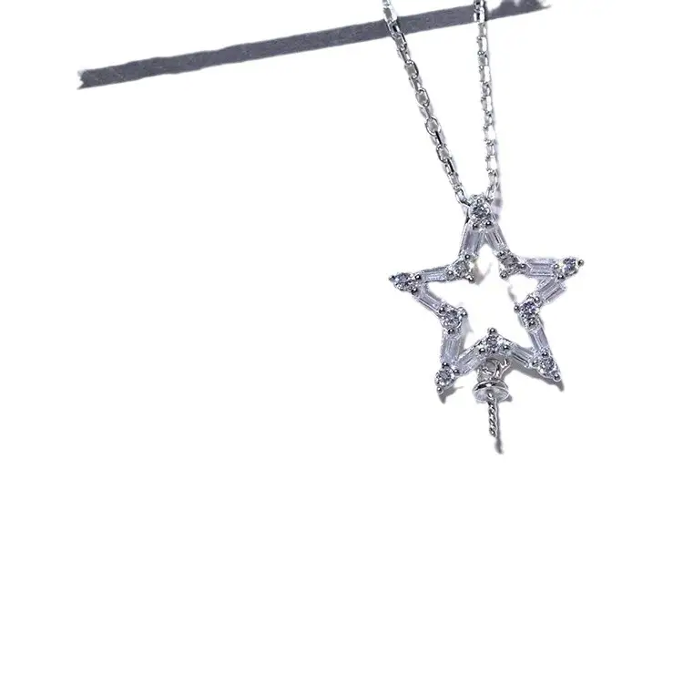 925 Sterling Silver Star Pearl Necklace for Women