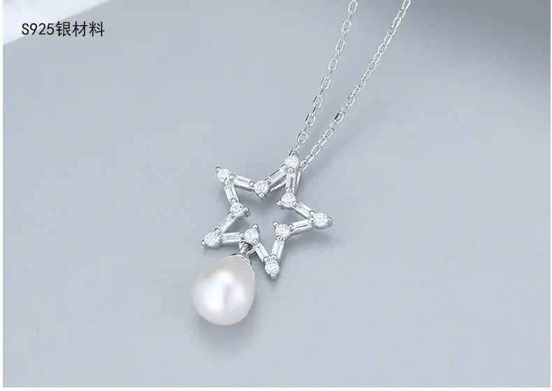 925 Sterling Silver Star Pearl Necklace for Women — feature 30