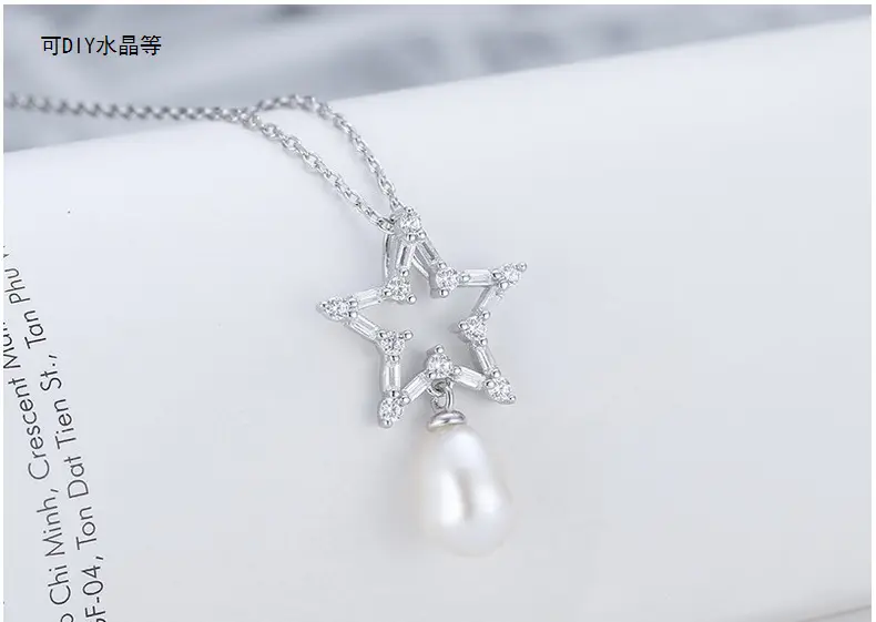925 Sterling Silver Star Pearl Necklace for Women — feature 31