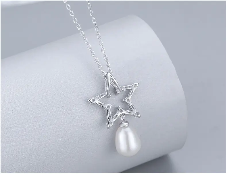 925 Sterling Silver Star Pearl Necklace for Women — feature 32