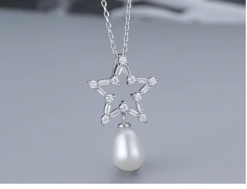 925 Sterling Silver Star Pearl Necklace for Women — feature 33