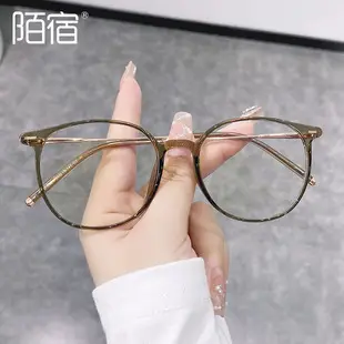 Women's Flat Frame Myopia Glasses Brown Tortoise Shell — feature 27