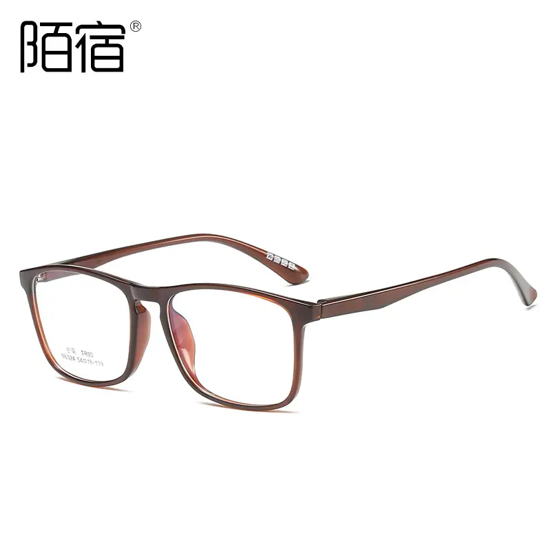 Women's Flat Frame Myopia Glasses Brown Tortoise Shell