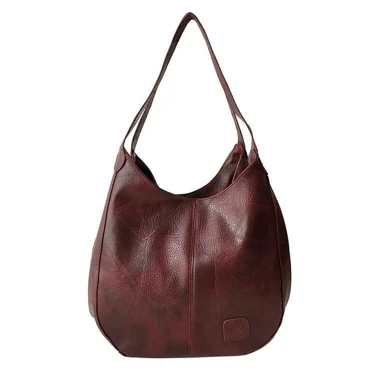 Brown Croc-Textured Women's Shoulder Bag