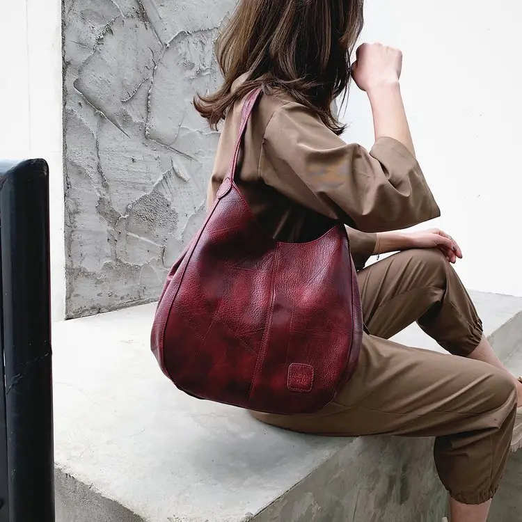 Brown Croc-Textured Women's Shoulder Bag — feature 18