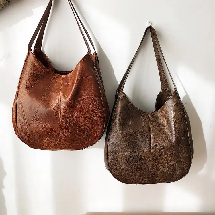Brown Croc-Textured Women's Shoulder Bag — feature 22