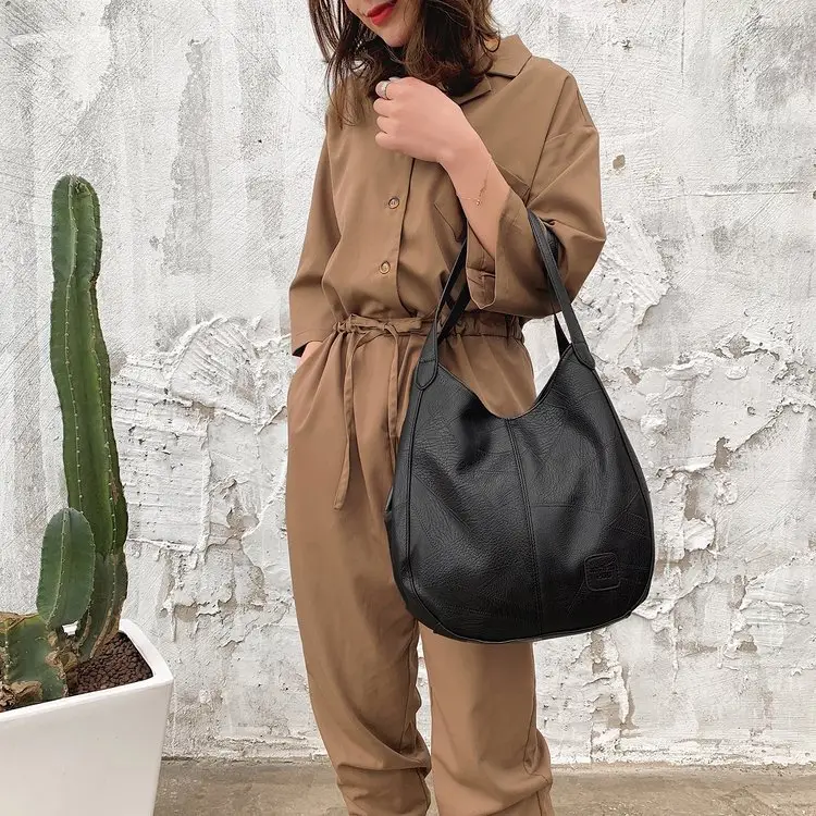 Brown Croc-Textured Women's Shoulder Bag — feature 24