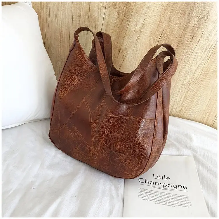 Brown Croc-Textured Women's Shoulder Bag — feature 27