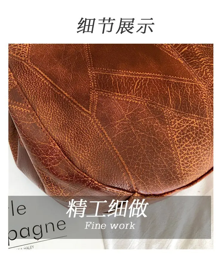 Brown Croc-Textured Women's Shoulder Bag — feature 5