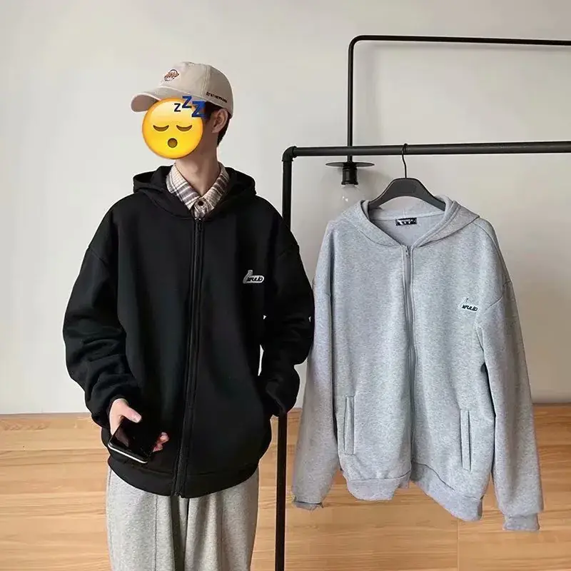 Black Fleece Hooded Cardigan for Boys Winter Wear - Image 9