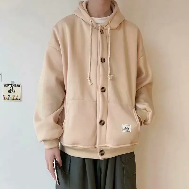 Black Fleece Hooded Cardigan for Boys Winter Wear - Image 2