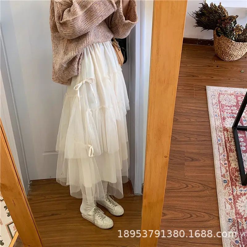 Fairy Skirt with Ties for Girls, Cream, Tiered Design