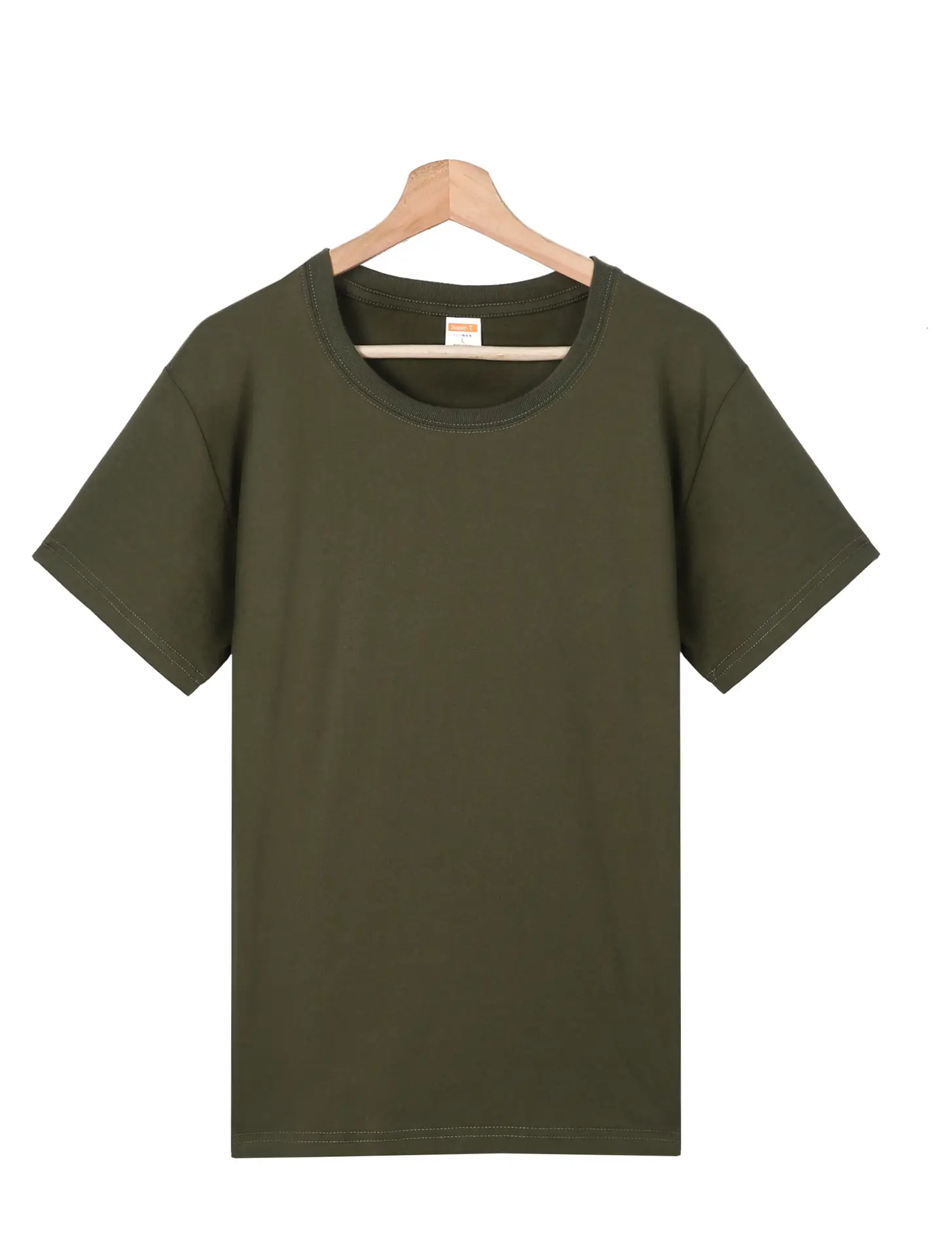 Factory Wholesale Men Grey T-Shirt Round Neck CVCL80