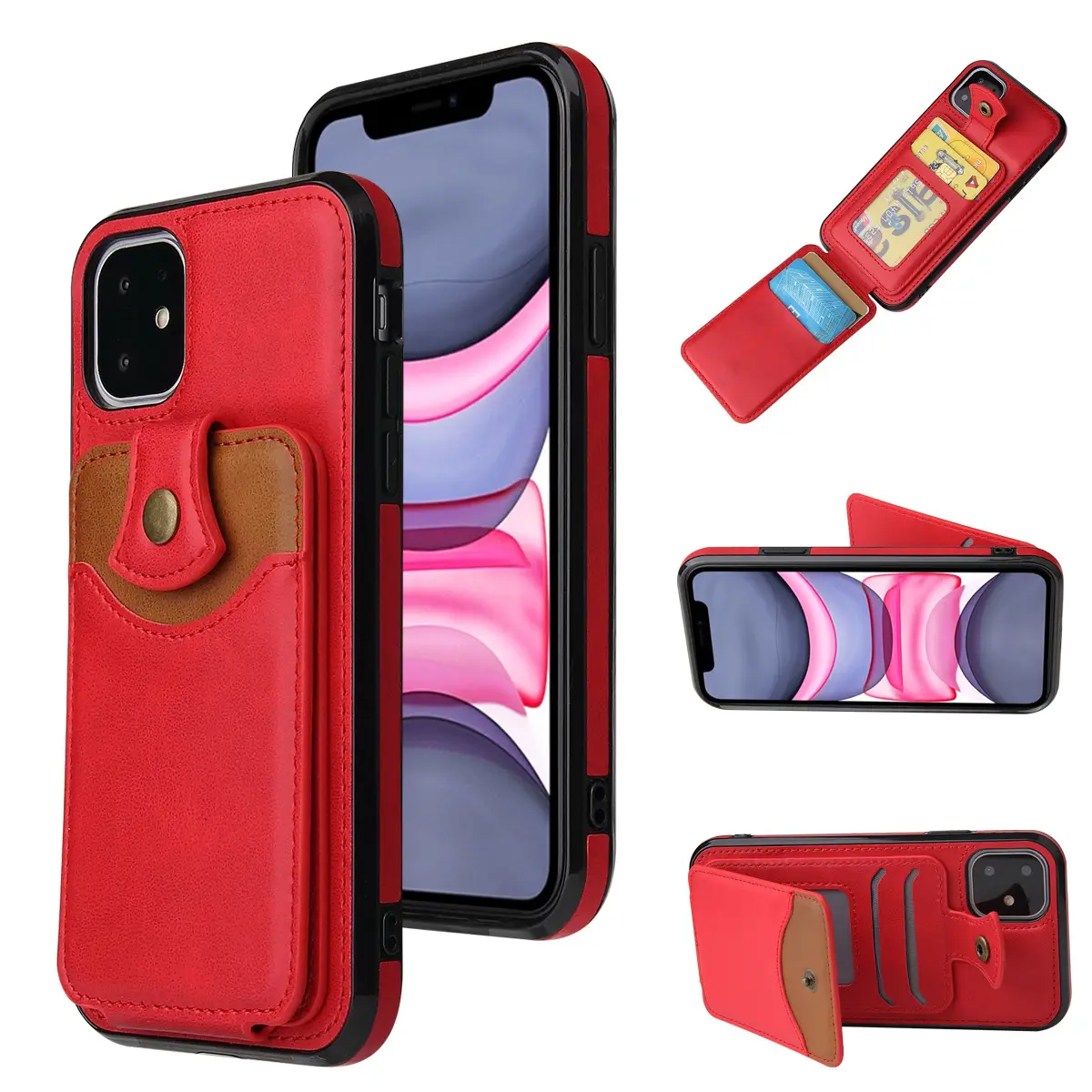 iPhone14Promax Protective Phone Case with Card Wallet - Image 9