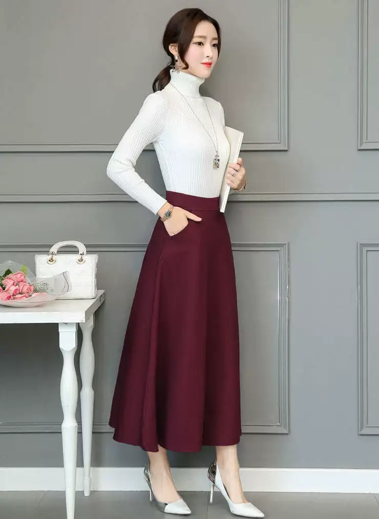 Black Cotton High Waist Slim Skirt Large Swing — feature 5