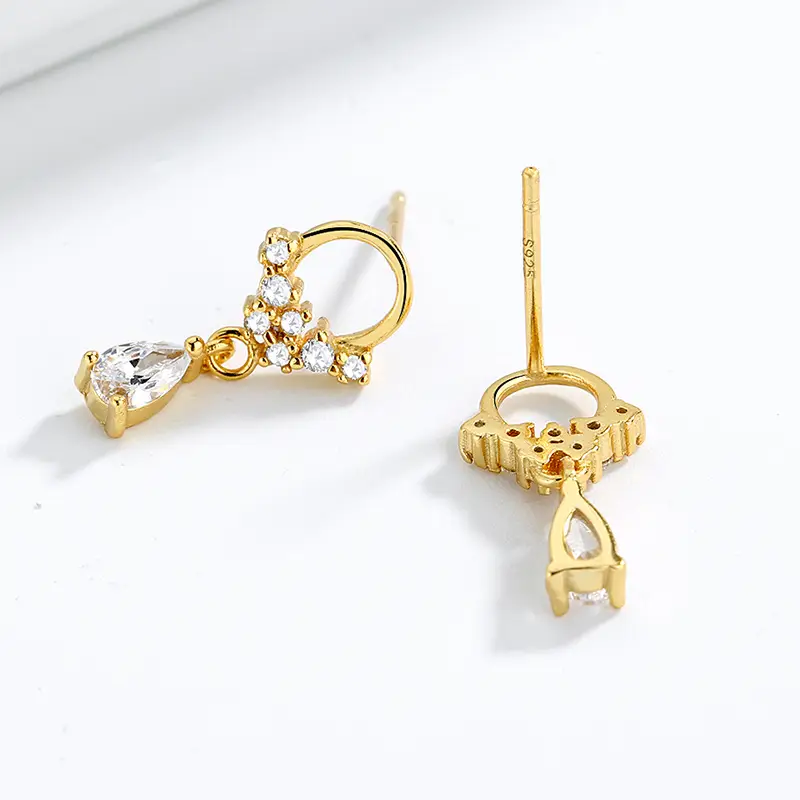925 Sterling Silver French Entry Water Flower Earrings for Women - Image 5