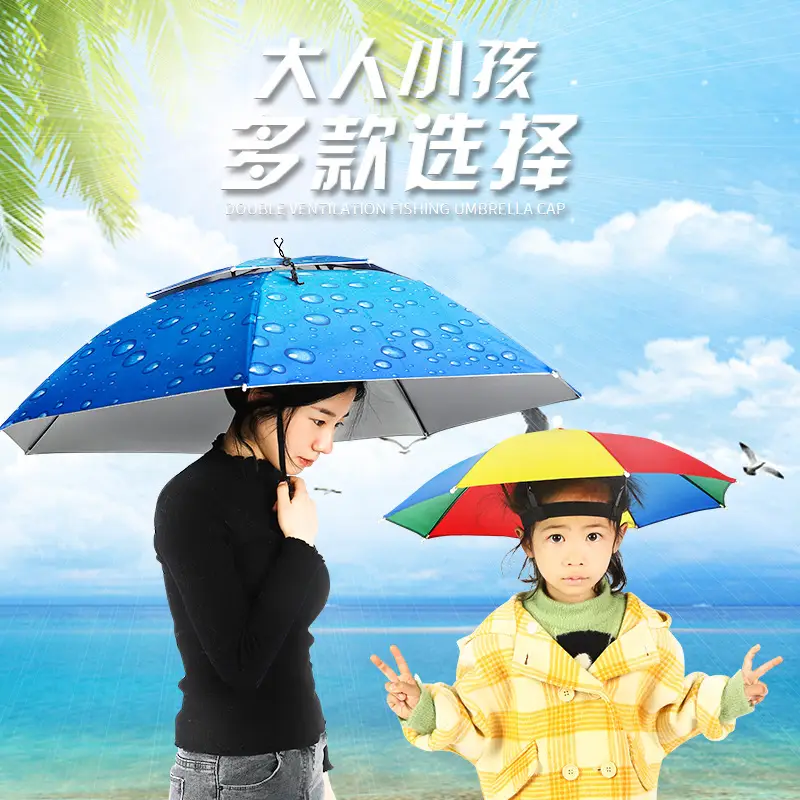 Double Layer Windproof Umbrella Cap for Hot Weather - Image 41