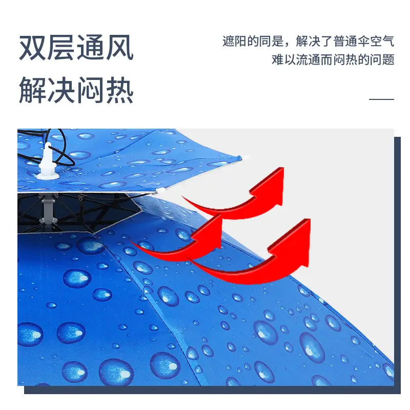 Double Layer Windproof Umbrella Cap for Hot Weather - Image 43