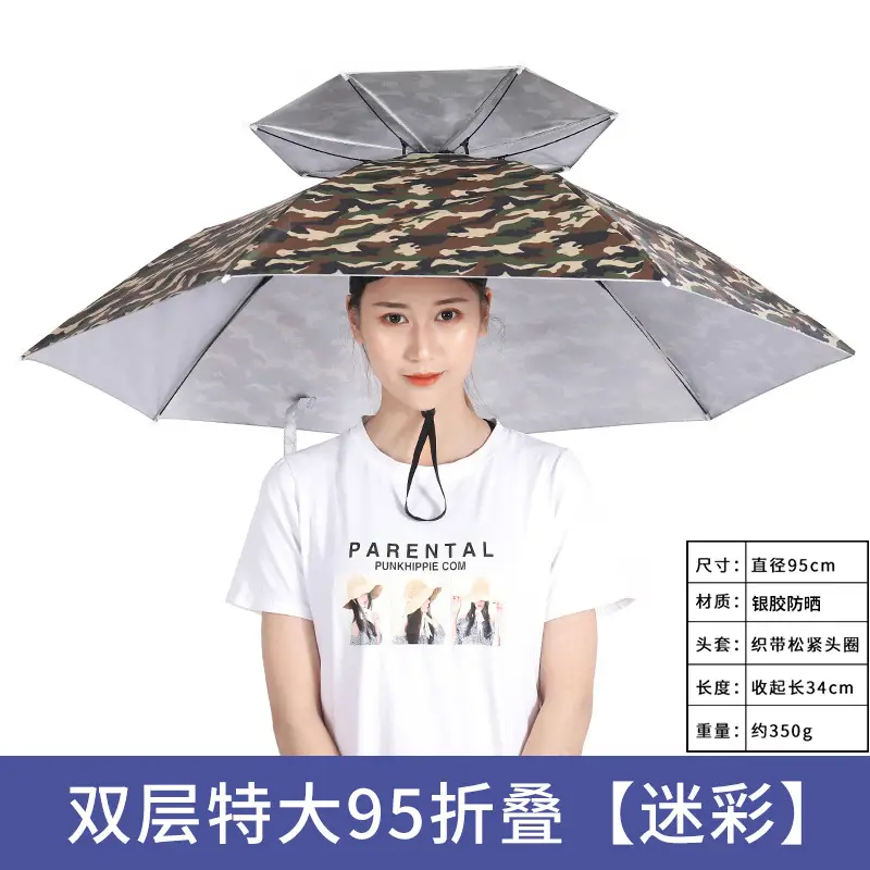 Double Layer Windproof Umbrella Cap for Hot Weather - Image 11