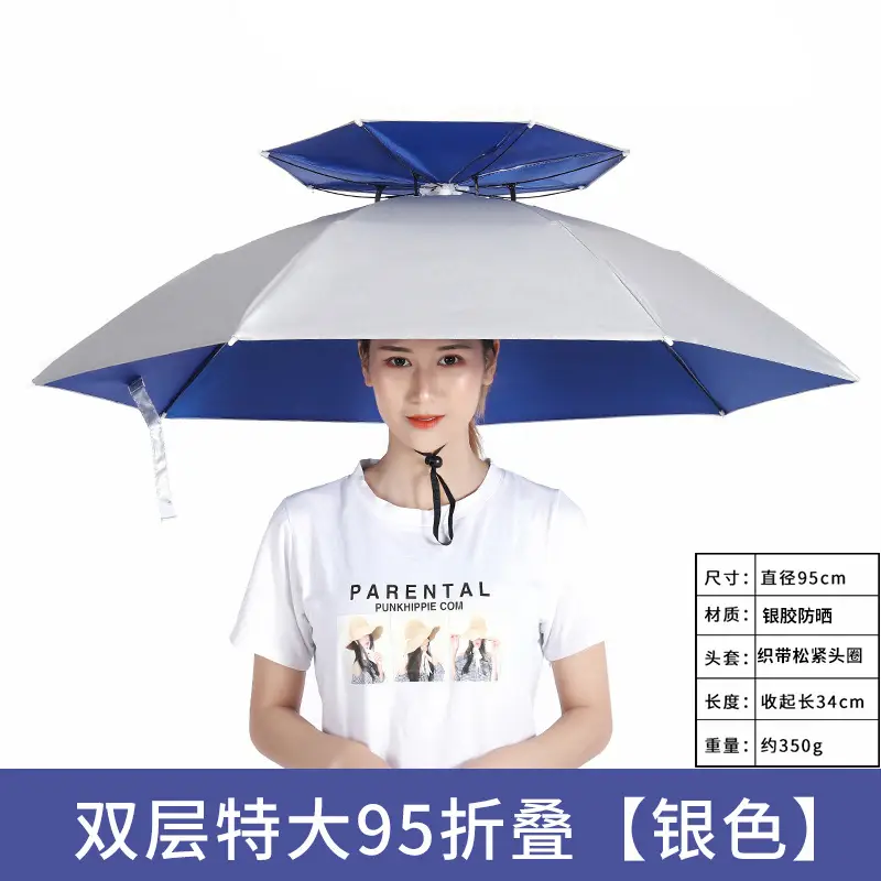 Double Layer Windproof Umbrella Cap for Hot Weather - Image 12