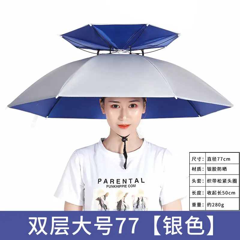 Double Layer Windproof Umbrella Cap for Hot Weather - Image 3