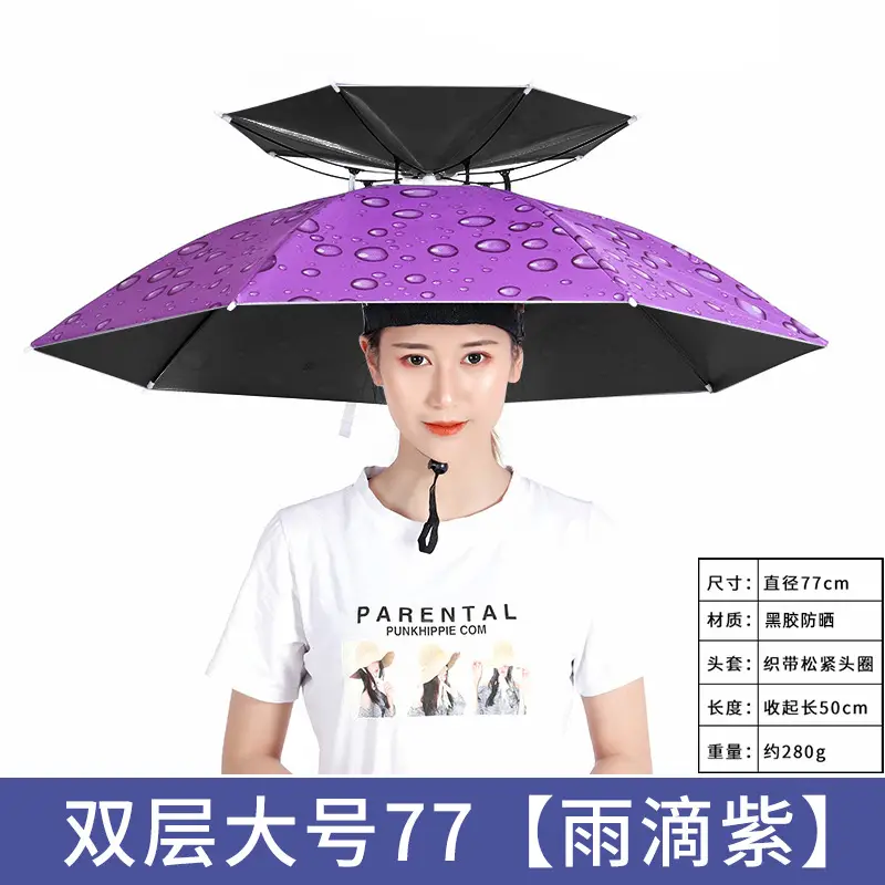 Double Layer Windproof Umbrella Cap for Hot Weather - Image 31